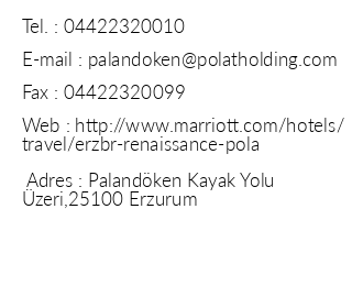 Renaissance Polat Erzurum Hotel iletiim bilgileri